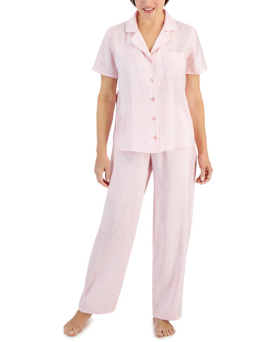 Charter Club Women's Matte Satin Short-sleeve Pajamas Set, Created For Macy's In Pretty Paisley