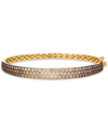 LE VIAN OMBRE CHOCOLATE OMBRE DIAMOND & NUDE DIAMOND PAVE BANGLE BRACELET (3-1/2 CT. T.W.) IN 14K ROSE GOLD 