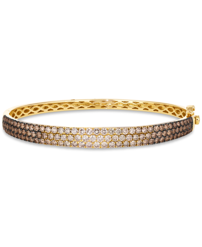 Le Vian Ombre Chocolate Ombre Diamond & Nude Diamond Pave Bangle Bracelet (3-1/2 Ct. T.w.) In 14k Rose Gold In Yellow Gold
