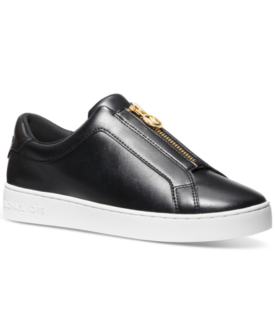 Michael Kors Michael  Women's Keaton Zip Slip-on Sneakers In Black