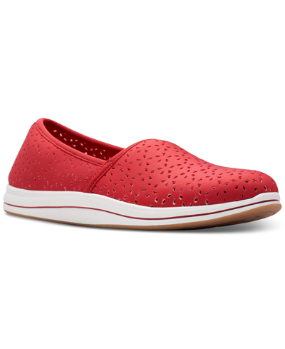 Clarks Women's Cloudsteppers Breeze Emily Perforated Loafer Flats In Cherry