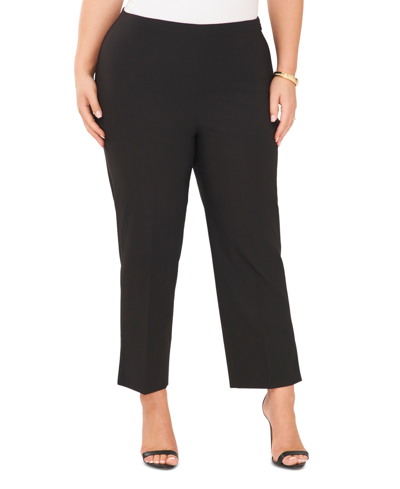 Vince Camuto Plus Size Solid Flare-leg Cropped Pants In Rich Black