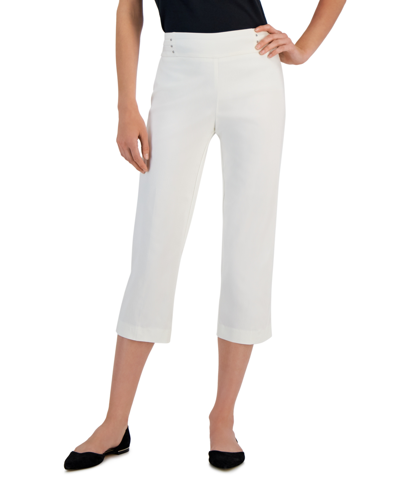Jm Collection Plus Size Tummy Control Pull-on Capri Pants, Created For Macy's In Bright White