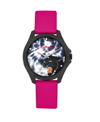 ED HARDY WOMEN'S QUARTZ MATTE FUCHSIA SILICONE STRAP ANALOG WATCH 38MM