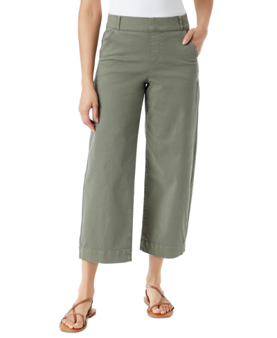 Gloria Vanderbilt Petite Amanda Shape Effect Wide-leg Crop Jeans In Garden Sage