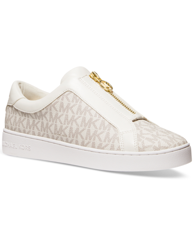 Michael Kors Michael  Women's Keaton Zip Slip-on Sneakers In Vanilla