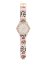 ED HARDY WOMEN'S QUARTZ MATTE PINK SILICONE STRAP ANALOG WATCH 38MM