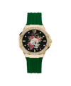 ED HARDY WOMEN'S QUARTZ MATTE GREEN SILICONE STRAP WATCH 38MM