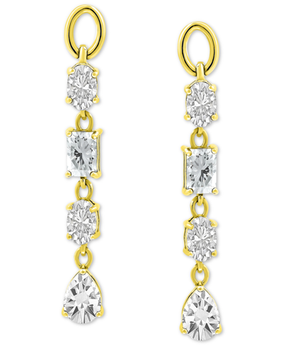 Macy's Cubic Zirconia Multi-cut Linear Drop Earrings In 18k Gold-plated Sterling Silver