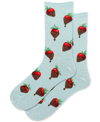 HOT SOX WOMEN'S CHOCOLATE COVERED STRAWBERRIES CREW SOCKS