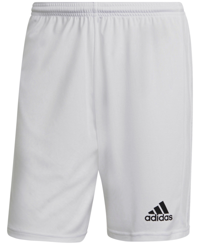 Adidas Originals Men's Squadra 21 Knit Moisture-wicking 7-1/2" Shorts In White,black