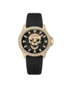 ED HARDY WOMEN'S QUARTZ MATTE BLACK SILICONE STRAP ANALOG WATCH 38MM