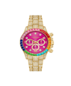 ED HARDY WOMEN'S QUARTZ SHINY GOLD-TONE METAL ALLOY WATCH 40MM