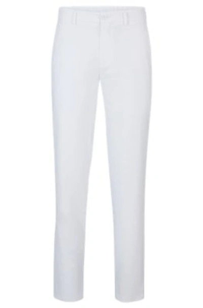 Hugo Boss Regular-fit Chinos With Hidden Drawcord And Tapered Leg In White
