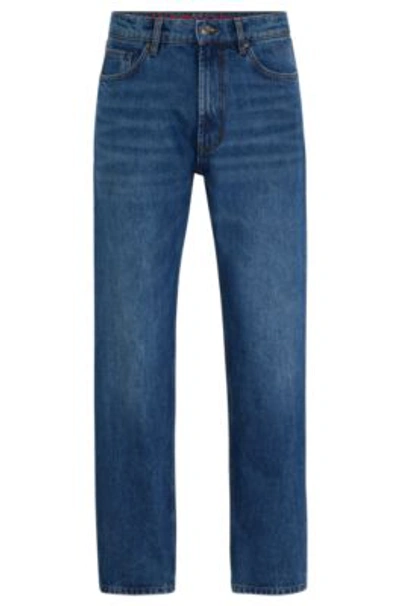 Hugo Regular-fit Jeans In Blue Rigid Denim