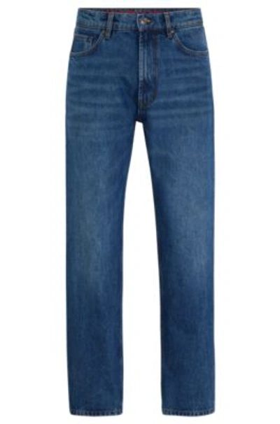 Hugo Boss Regular-fit Jeans In Blue Rigid Denim