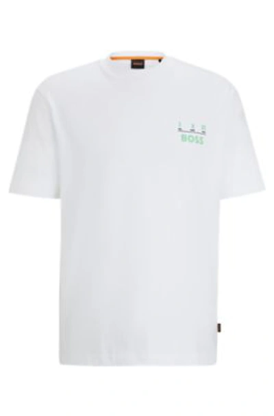 Hugo Boss Relaxed-fit T-shirt In With Seasonal Artwork In White