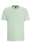 Hugo Boss Cotton-jersey Regular-fit T-shirt With Branded Collar In Light Green