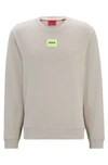 HUGO COTTON-TERRY REGULAR-FIT SWEATSHIRT WITH LOGO LABEL