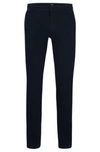 Hugo Boss Slim-fit Trousers In Micro-patterned Performance-stretch Jersey In Dark Blue