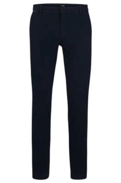 Hugo Boss Slim-fit Regular-rise Chinos In Stretch Cotton In Dark Blue