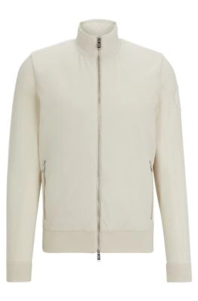 Hugo Boss Porsche X Boss Mixed-material Jacket With Special Branding In White