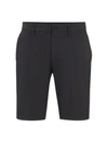 Hugo Boss Slim-fit Shorts In Water-repellent Easy-iron Fabric In Dark Grey