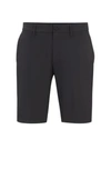 Hugo Boss Slim-fit Shorts In Easy-iron Four-way Stretch Fabric In Dark Grey