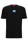 Hugo Boss Cotton-jersey T-shirt With Logo Label In Black