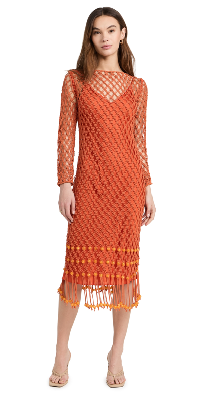 Significant Other Nira Midi Dress Tangelo