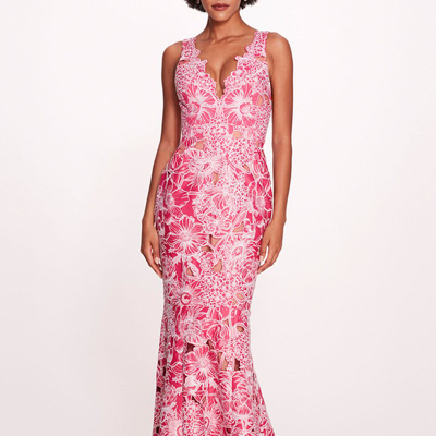 Marchesa Notte Anthousai Gown In Pink