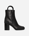 Random Identities Leather Handle Booties With Vibram Sole 8cm In Black