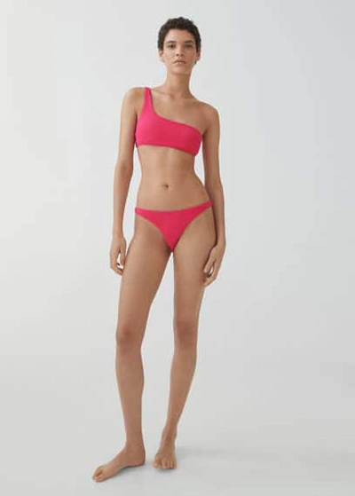 Mango Asymmetrical Bikini Top Fuchsia