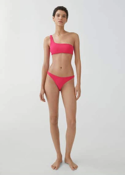 Mango Culotte Bikini Taille Haute In Fuchsia