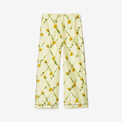 Burberry Dandelion-print Silk-satin Trousers In Sherbet