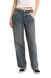 Bdg Urban Outfitters Jaya Tinted Side Zip Low Rise Wide Leg Jeans In Dust Bowl
