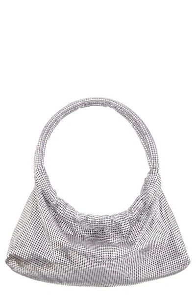 Nina Joyce Mesh Top Handle Bag In Silver