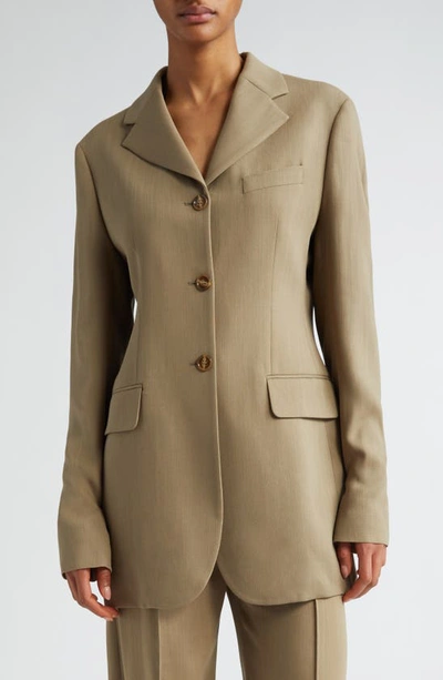 Acne Studios Single-breasted Blazer In Mud Beige