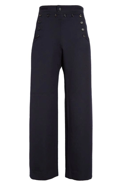 Bode Navy Sailor Trousers In Mdngt