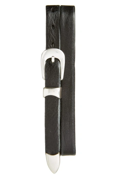 Our Legacy Skinny Leather Belt In Black Leather
