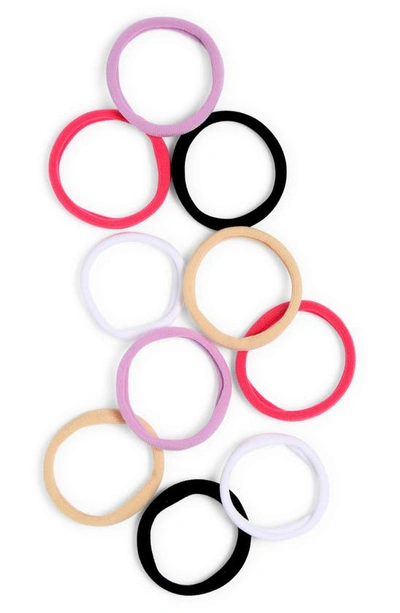 Bp. 10-pack Nylon Hair Bands In Pink-white Multi