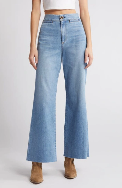 Askk Ny Brighton High Waist Raw Hem Wide Leg Jeans In Barrio