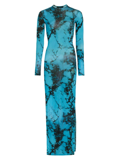 Louisa Ballou Women's High Tide Tie-dye Maxi Dress In Turquoise Stone