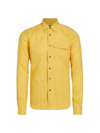 Kiton Men's Buba Linen Button-front Shirt In Yellow