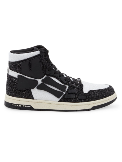 Amiri Skel Bicolor Glitter High-top Sneakers In Black