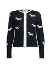 THOM BROWNE WOMEN'S HECTOR INTARSIA-KNIT TIPPED CARDIGAN