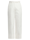 THOM BROWNE WOMEN'S CANVAS COTTON HIGH-RISE STRAIGHT TROUSERS