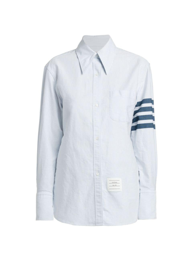 Thom Browne 4-bar Stripe Easy-fit Shirt In Blue
