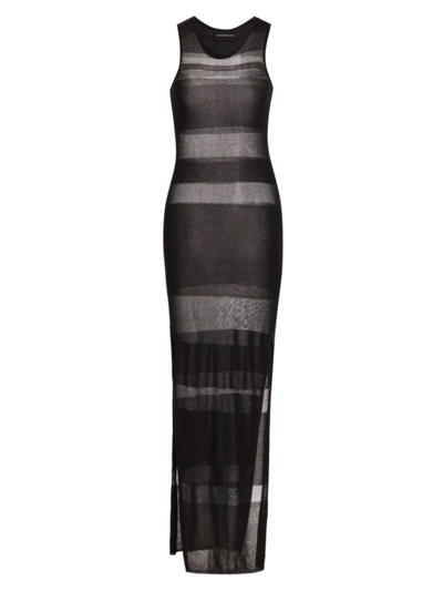Louisa Ballou Women's Sea Breeze Sheer Maxi Dress In Black