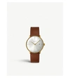 JUNGHANS 027/7700.00 MAX BILL STAINLESS STEEL AND LEATHER AUTOMATIC WATCH,759-10001-027770000